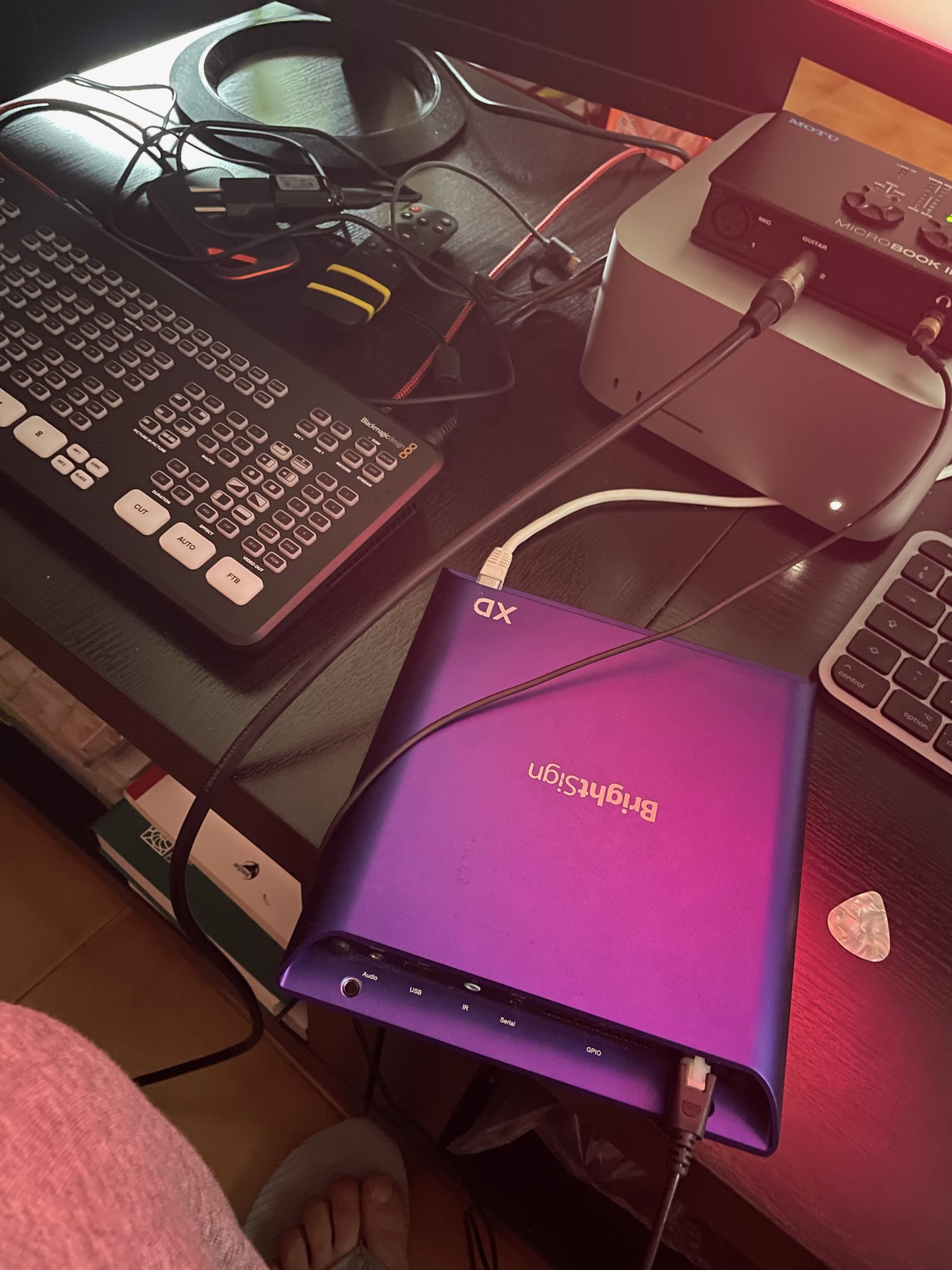 Player BrightSign collegato al sistema audiovisivo