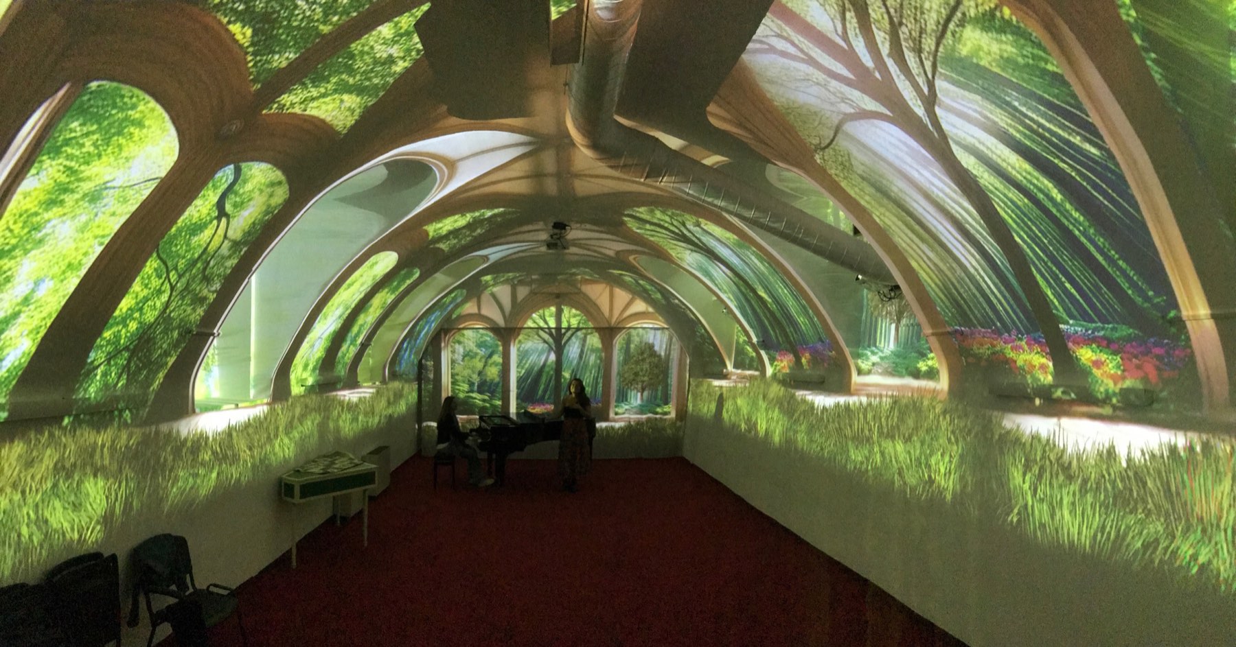 La stanza immersiva trasformata in una foresta
