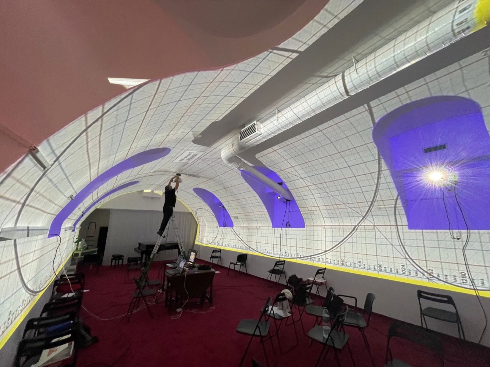 Calibrazione dei proiettori durante l’installazione