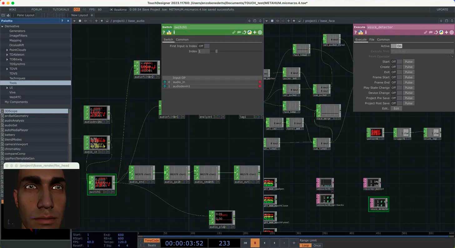 Controllo degli stati e switch audio in TouchDesigner